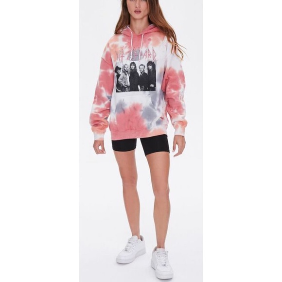 NEW ⚡️ FOREVER 21 DEF LEPPARD HOODIE - Picture 1 of 10